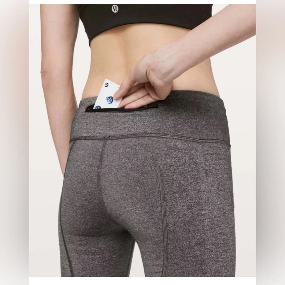 Lululemon Pace Rival High Rise Crop Leggings Women’s Gray and Black